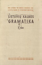Lietuvių kalbos gramatika. II tomas