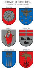 Lipdukų rinkinys su Lietuvos miestų herbais. (Alytus)