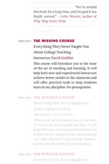 The Missing Course