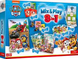 TREFL PAW PATROL 8in1 Mix&play stalo žaidimų rinkinys TREFL PAW PATROL 8in1 Mix&play stalo žaidimų rinkinys