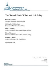 The "Islamic State" Crisis and U.S. Policy