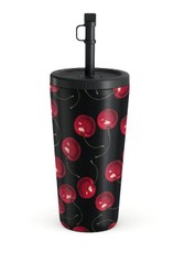 Kelioninis puodelis su šiaudeliu BURGA „Cherrybomb“, 500 ml