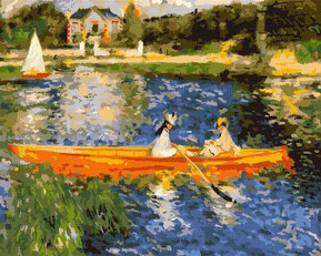 Tapyba pagal skaičius:  PASIPLAUKIOJIMAS VALTIMI SENA Pierre-Auguste Renoir 40x50 dėžutėje