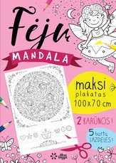 Fėjų mandala. Maksi spalvinimo plakatas