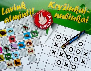 Stalo žaidimas „Lavink atmintį + Kryžiukai nuliukai“ Stalo žaidimas „Lavink atmintį + Kryžiukai nuliukai“