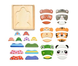 Medinė dėlionė „Animal Mix Up!“, 30 dalių