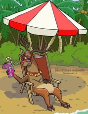 Christmas Animals Coloring Book 3 & 4