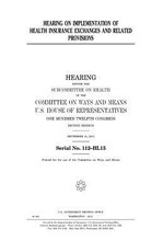 Hearing on implementation of health insurance exchanges and related provisions