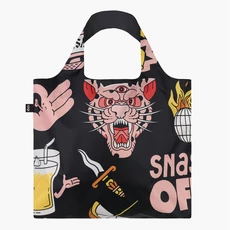 LOQI pirkinių krepšys „Snask Tiger Snake Beer Black“