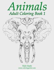 Animals Adult Coloring, Book 1