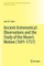 Ancient Astronomical Observations and the Study of the Moon's Motion (1691-1757)