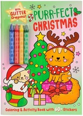 Purr-Fect Christmas Coloring & Activity Book with Crayons