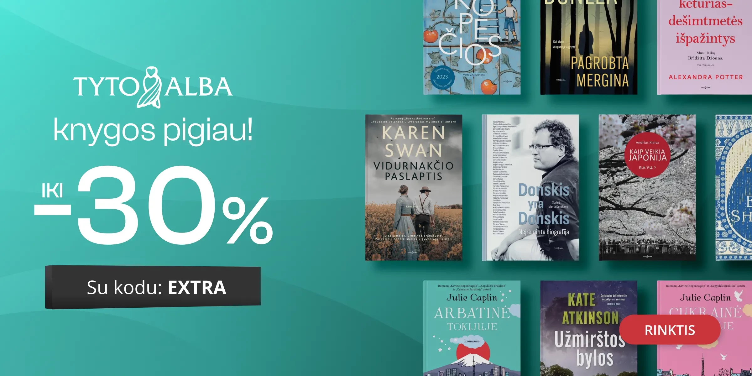 Leidyklos TYTO ALBA knygoms iki -30% extra nuolaidos!