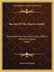Record Of The Harris Family
