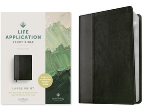 NLT Life Application Study Bible, Third Edition, Large Print (Leatherlike, Black/Onyx)