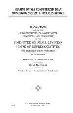Hearing on SBA computerized loan monitoring system