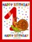 One Year Old Coloring Book Happy Birthday