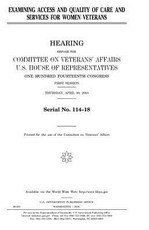 Examining access and quality of care and services for women veterans