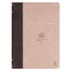 The Spiritual Growth Bible, Study Bible, NLT - New Living Translation Holy Bible, Vegan Leather, Brown/Pink Two-Tone