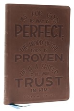 Nkjv, Thinline Bible, Verse Art Cover Collection, Genuine Leather, Brown, Thumb Indexed, Red Letter, Comfort Print