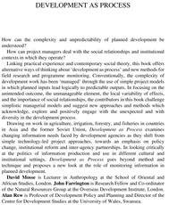 Development as Process