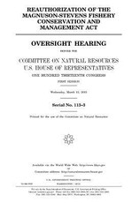 Reauthorization of the Magnuson-Stevens Fishery Conservation and Management Act