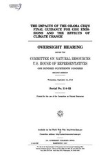 The impacts of the Obama CEQ's final guidance for GHG emissions and the effects of climate change