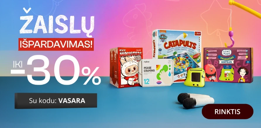 Sandėlio išpardavimas: žaislams ir žaidimams iki -30%