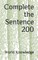 Complete the Sentence 200