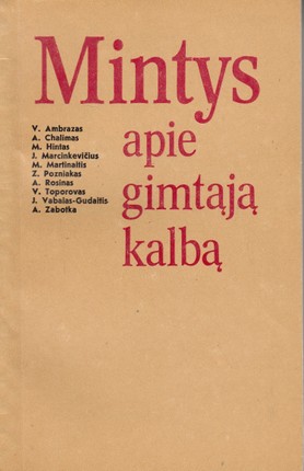 Mintys Apie Gimtąją Kalbą | Knygos.lt