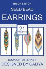 Brick stitch seed bead earrings. Book of patterns
