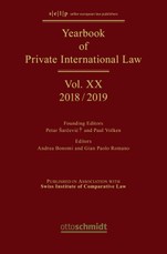 Yearbook of Private International Law Vol. XX - 2018/2019