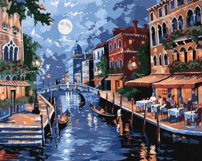 Tapyba pagal skaičius:  ITALIJOS ROMANTIKA art_selena_ua 40x50 dėžutėje