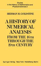 A History of Numerical Analysis from the 16th Through the 19th Century