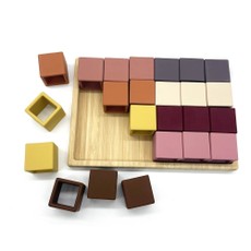 Silikoninis žaislų rinkinys „Kubelių dėlionė“