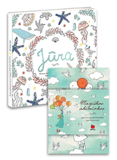 Kišeninė spalvinimo knyga JŪRA + MAGIŠKOS AKIMIRKOS: 20 unikalių spalvinimo atvirlaiškių