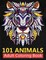 101 Animals Adult Coloring Book: Stress Relieving Coloring Books For Adults Featuring New Collections of Elephants, Lion and Roses, Cats, Dogs to Whal