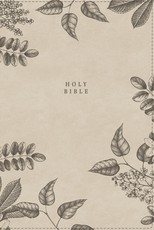 Niv, Compact Center-Column Reference Bible, Leathersoft, Stone, Red Letter, Thumb Indexed, Comfort Print