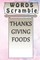 word scramble THANKSGIVING FOODS games brain