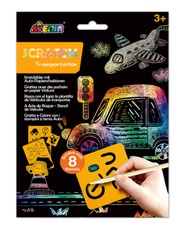 AVENIR Nutrinamų kortelių rinkinys su trafaretais „Transportas“