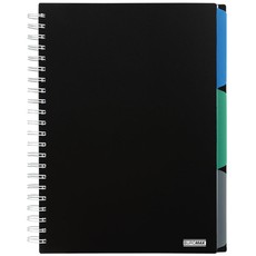 Sąsiuvinis su spirale, plastikiniu viršeliu CLASSIC A4 120lap., lang., juodas