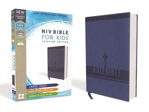 Niv, Bible for Kids, Large Print, Leathersoft, Blue, Red Letter, Comfort Print