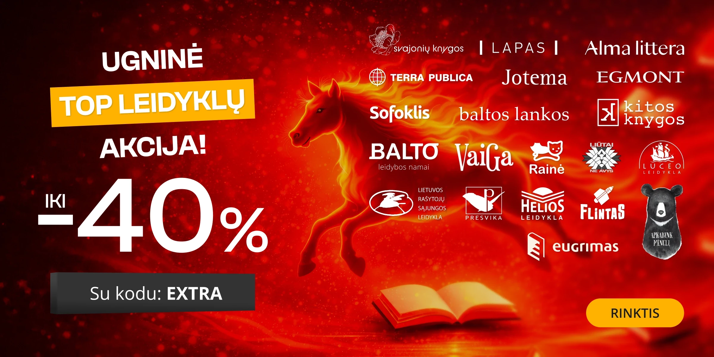 UGNINĖ TOP LEIDYKLŲ AKCIJA - extra nuolaidos iki -40%!