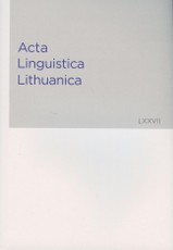 Acta Linguistica Lithuanica 67 (LXVII)