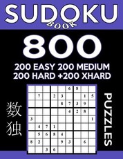Sudoku Book 800 Puzzles, 200 Easy, 200 Medium, 200 Hard and 200 Extra Hard