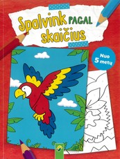 Spalvink pagal skaičius. Papūga