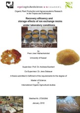 Recovery efficency and storage effects of ion exchange resins under laboratory conditions