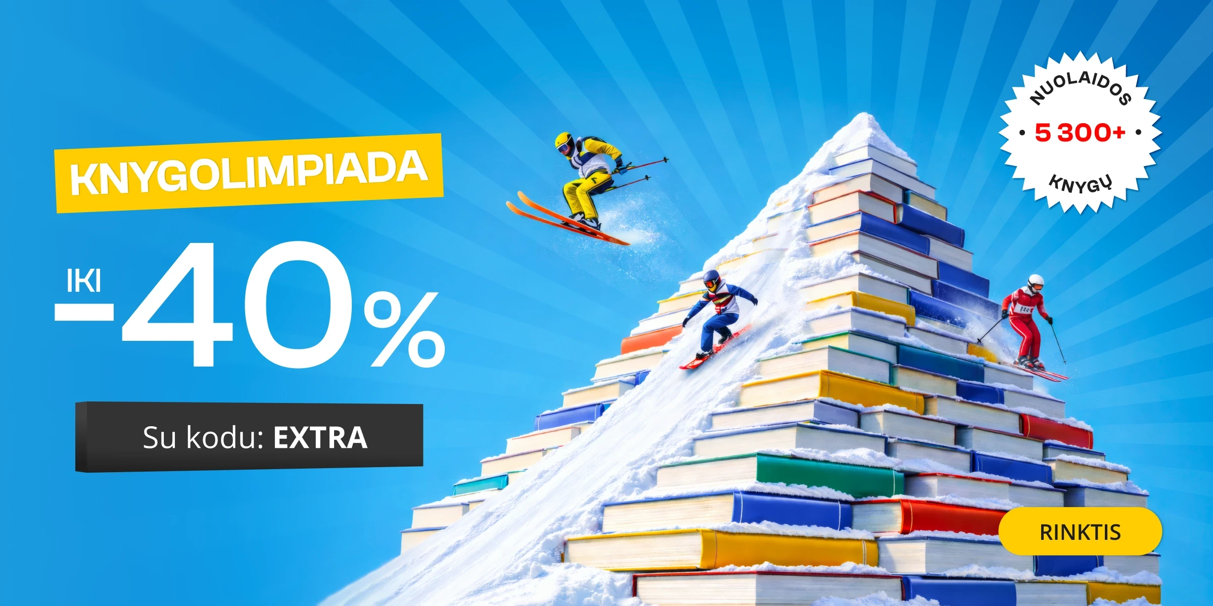 KNYGOLIMPIADA iki - 40 % extra nuolaidos!