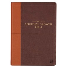 The Spiritual Growth Bible, Study Bible, NLT - New Living Translation Holy Bible, Faux Leather, Chocolate Brown/Ginger