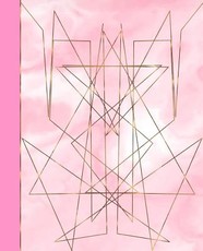 Pink Marble Effect & Gold Geometric Design